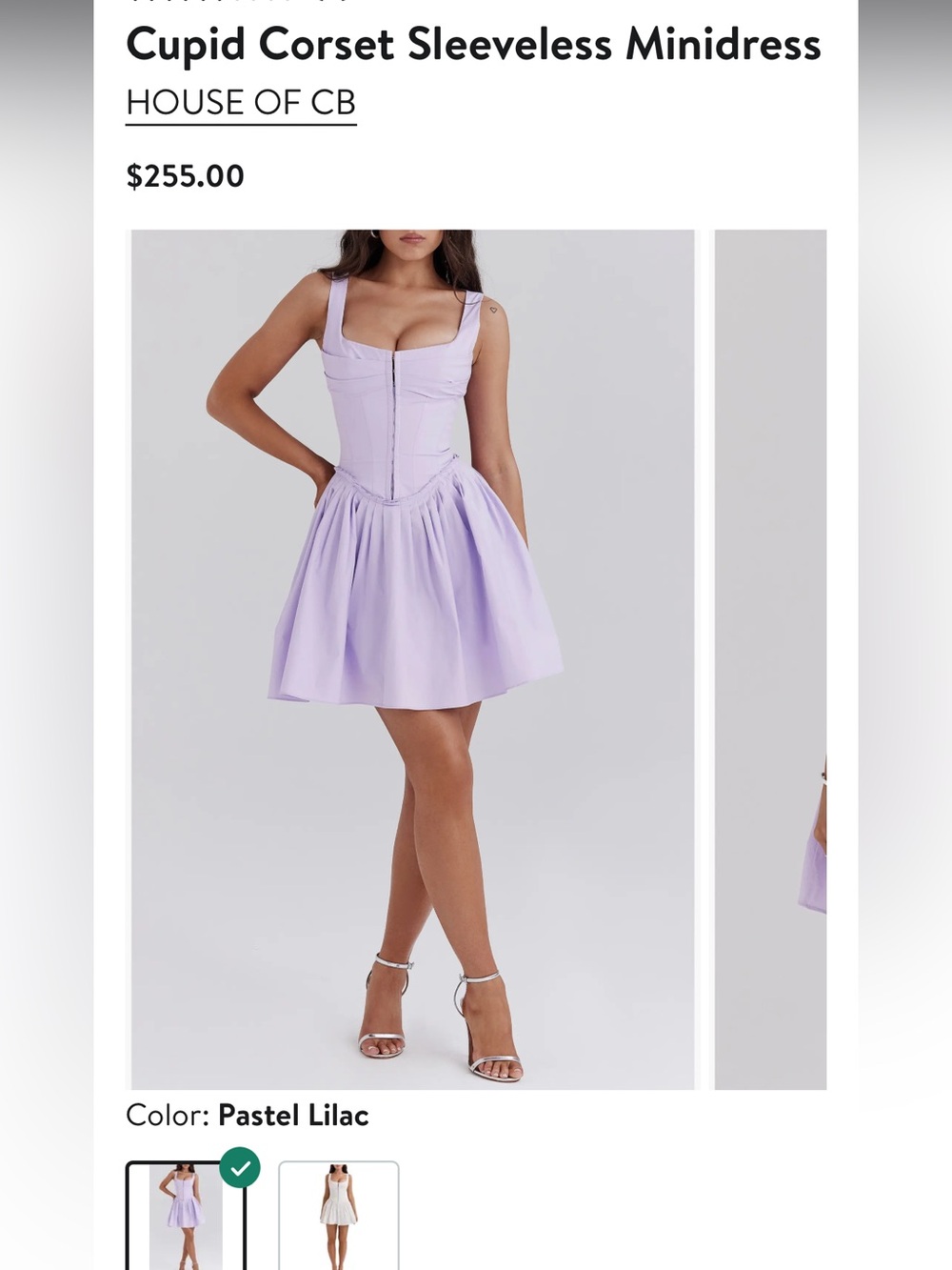 House of CB Pastel Lilac Corset Minidress
